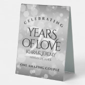 Plaque De Table Élégant 25e anniversaire de Mariage d'argent (Verso)