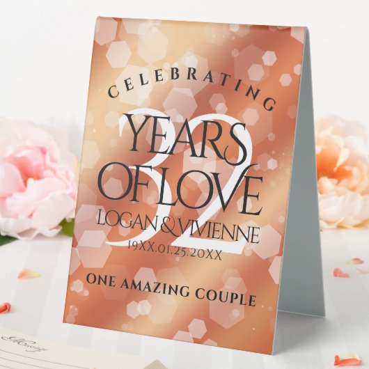 Plaque De Table Élégant 32ème anniversaire de Mariage de bronze (In SItu (Mariage))