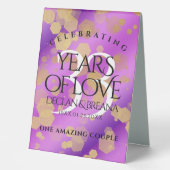 Plaque De Table Élégant 33e anniversaire du Mariage Améthyste (Recto)