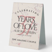 Plaque De Table Élégant 37e anniversaire du Mariage Alabaster (Recto)