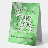 Plaque De Table Élégant 38e anniversaire du Mariage Emeraude (Recto)