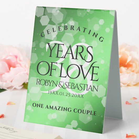 Plaque De Table Élégant 38e anniversaire du Mariage Emeraude (In SItu (Mariage))