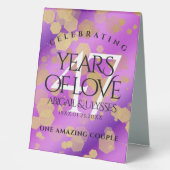 Plaque De Table Élégant 47e anniversaire du Mariage Améthyste (Recto)
