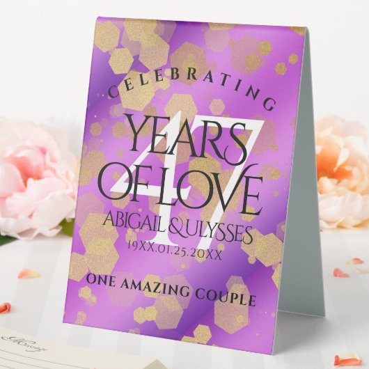 Plaque De Table Élégant 47e anniversaire du Mariage Améthyste (In SItu (Mariage))