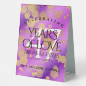 Plaque De Table Élégant 47e anniversaire du Mariage Améthyste (Verso)