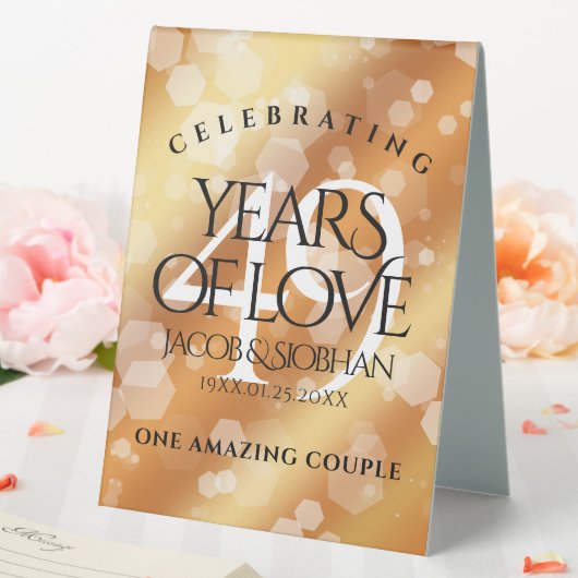 Plaque De Table Élégant 49ème anniversaire de Mariage de cuivre (In SItu (Mariage))