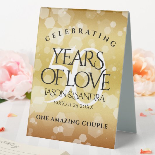Plaque De Table Élégant 50e anniversaire de Mariage d'or (In SItu (Mariage))