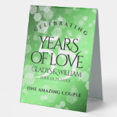Plaque De Table Élégant 55e anniversaire de Mariage d'émeraude (Recto)