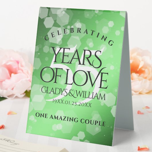 Plaque De Table Élégant 55e anniversaire de Mariage d'émeraude (In SItu (Mariage))