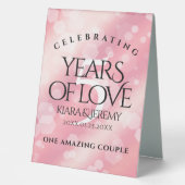 Plaque De Table Élégant 5ème anniversaire Mariage de quartz Rose (Recto)