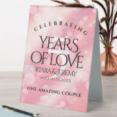 Plaque De Table Élégant 5ème anniversaire Mariage de quartz Rose (En SItu (Tableau))