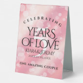 Plaque De Table Élégant 5ème anniversaire Mariage de quartz Rose (Verso)