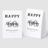 Plaque De Table Elegant 60th Birthday Paper Table Tent (Recto/verso)