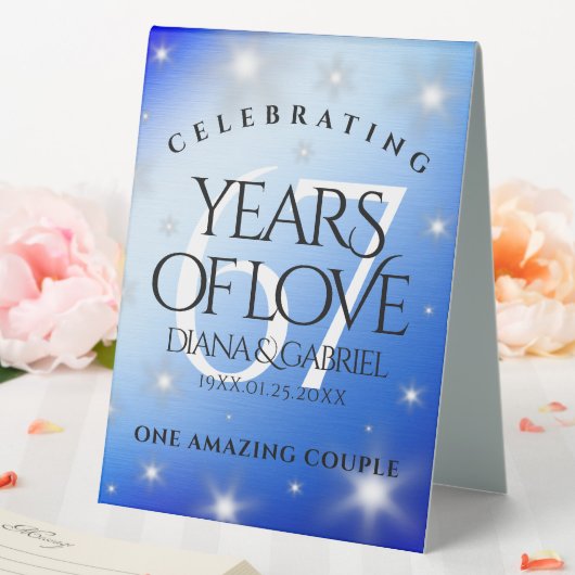 Plaque De Table Élégant 67e anniversaire Mariage de Star Sapphire (In SItu (Mariage))