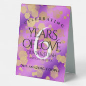 Plaque De Table Élégant 6ème anniversaire de Mariage d'Améthyste (Verso)