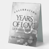 Plaque De Table Élégant 70e anniversaire de Mariage Platinum (Recto)