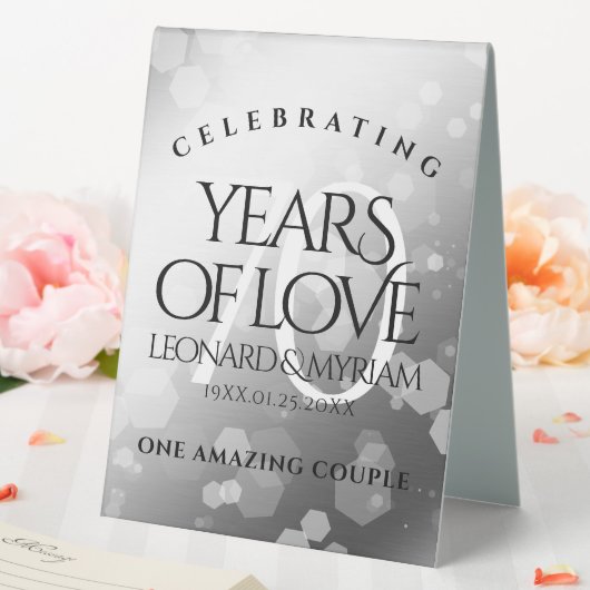 Plaque De Table Élégant 70e anniversaire de Mariage Platinum (In SItu (Mariage))