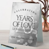 Plaque De Table Élégant 70e anniversaire de Mariage Platinum (En SItu (Tableau))