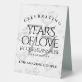 Plaque De Table Élégant 75e anniversaire de Mariage de diamant (Recto)