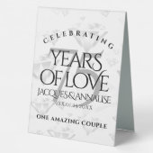 Plaque De Table Élégant 75e anniversaire de Mariage de diamant (Verso)