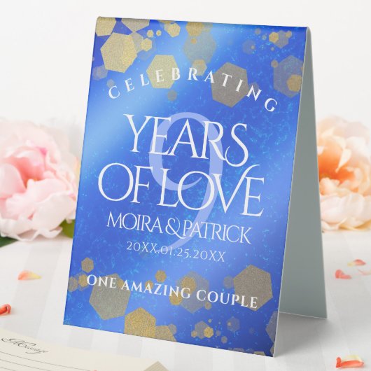 Plaque De Table Élégant 9e anniversaire Mariage Lapis Lazuli (In SItu (Mariage))