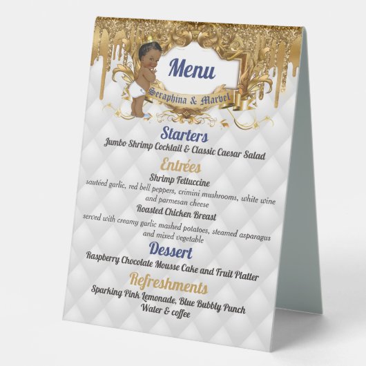 Plaque De Table Elégant African Prince Gold Drip Parties scintilla (Recto)