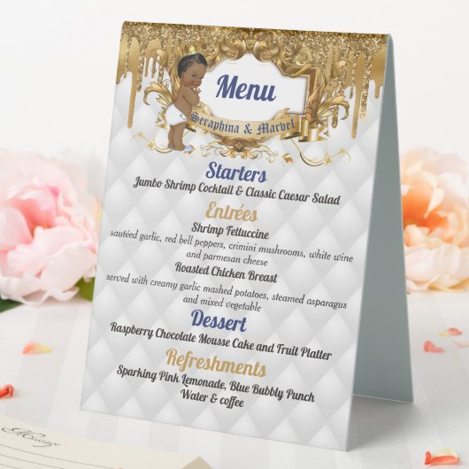 Plaque De Table Elégant African Prince Gold Drip Parties scintilla (In SItu (Mariage))