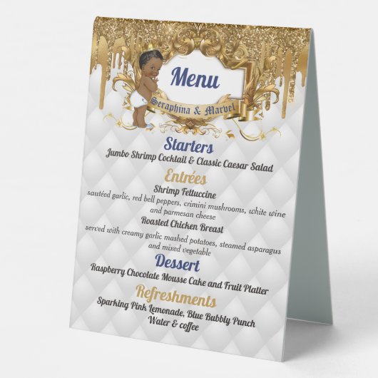 Plaque De Table Elégant African Prince Gold Drip Parties scintilla (Verso)