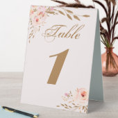 Plaque De Table Elégant Aquarelle or rose Roses Mariage (En SItu (Tableau))