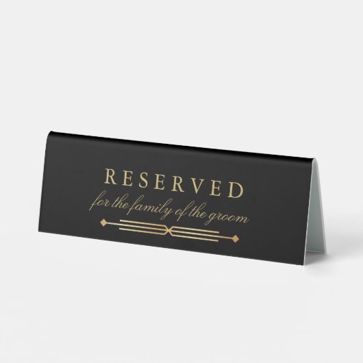 Plaque De Table Élégant Art Déco Réservé Table Tente (Verso)