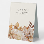 Plaque De Table Élégant automne Floral Mariage Cartes & Cadeaux (Verso)