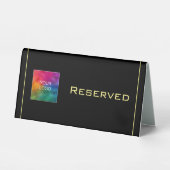 Plaque De Table Elegant Black and Gold Simple Template Reserved (Recto)
