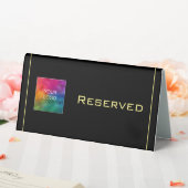 Plaque De Table Elegant Black and Gold Simple Template Reserved (In SItu (Mariage))