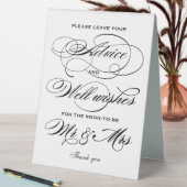 Plaque De Table Elégant Black Calligraphy Conseils et souhaits (En SItu (Tableau))