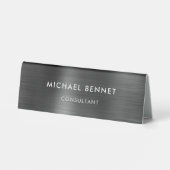 Plaque De Table Élégant Black Metallic Professionnel (Verso)