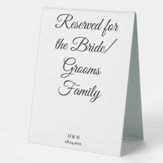 Plaque De Table Elegant Black & White Bride/Groom table Card