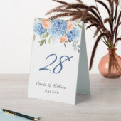 Plaque De Table Élégant bleu Hydrangea rose Rose Mariage (En SItu (Tableau))