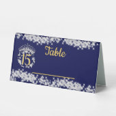 Plaque De Table Elegant Boho Navy Argent Quinceañera espagnol (Recto)