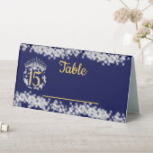 Plaque De Table Elegant Boho Navy Argent Quinceañera espagnol (En SItu (Tableau))