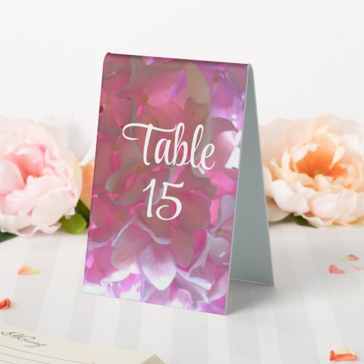 Plaque De Table Élégant boho rose florales fleurs hydrangées (In SItu (Mariage))