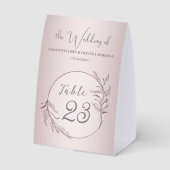 Plaque De Table Elegant Botanical Blush Wedding Table Card (Verso)