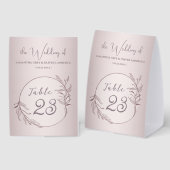 Plaque De Table Elegant Botanical Blush Wedding Table Card (Recto/verso)