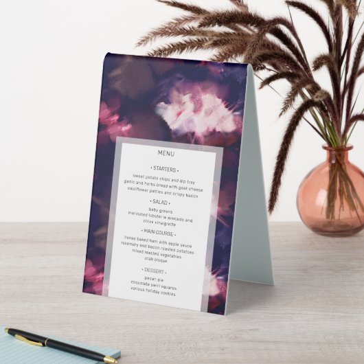 Plaque De Table Élégant Burgundy Brush Stroke Mariage moderne (En SItu (Tableau))