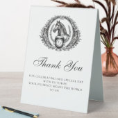 Plaque De Table Élégant cheval équestre Monogram Crest Merci (En SItu (Tableau))