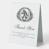 Plaque De Table Élégant cheval équestre Monogram Crest Merci (Verso)