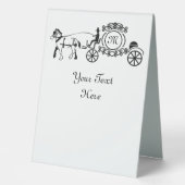 Plaque De Table Élégant cheval tiré Mariage Wagon Monogramme (Recto)