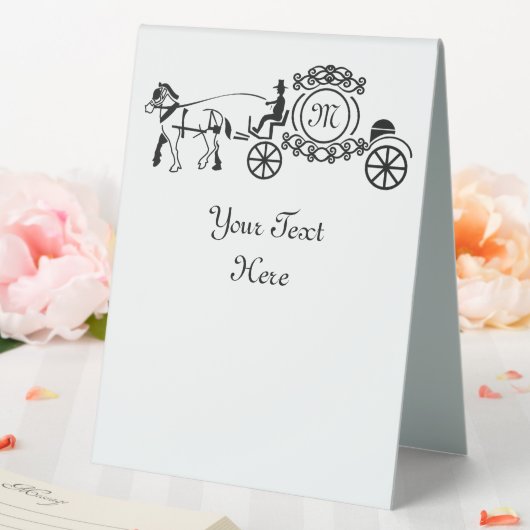 Plaque De Table Élégant cheval tiré Mariage Wagon Monogramme (In SItu (Mariage))