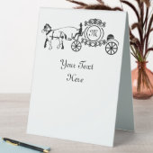 Plaque De Table Élégant cheval tiré Mariage Wagon Monogramme (En SItu (Tableau))