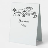 Plaque De Table Élégant cheval tiré Mariage Wagon Monogramme (Verso)