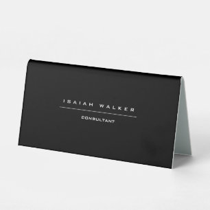 Plaque De Table Élégant Chic Plain Unique Spécial Noir & Blanc